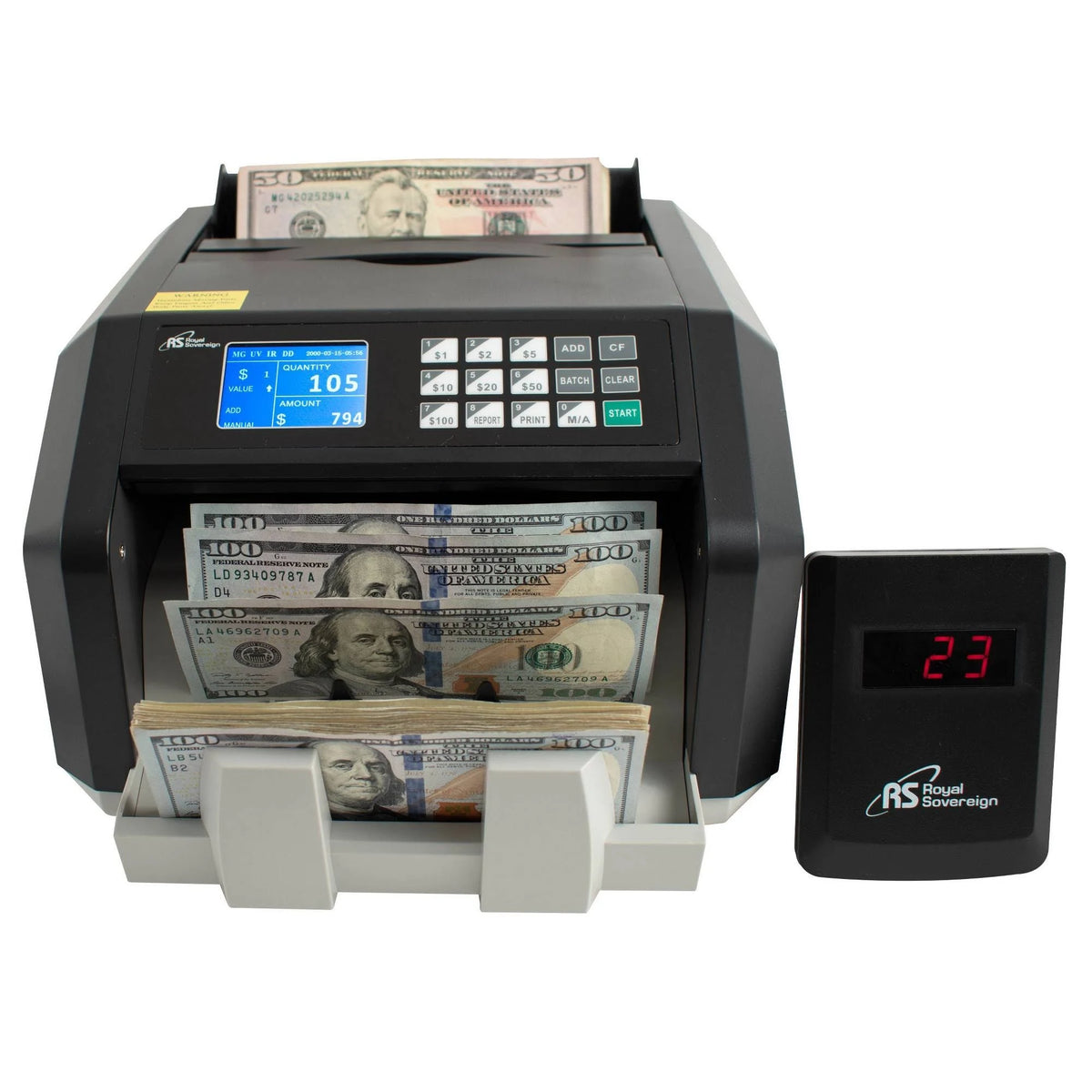 Back Load Bill Counter with Value Counting and Counterfeit Detection D841556