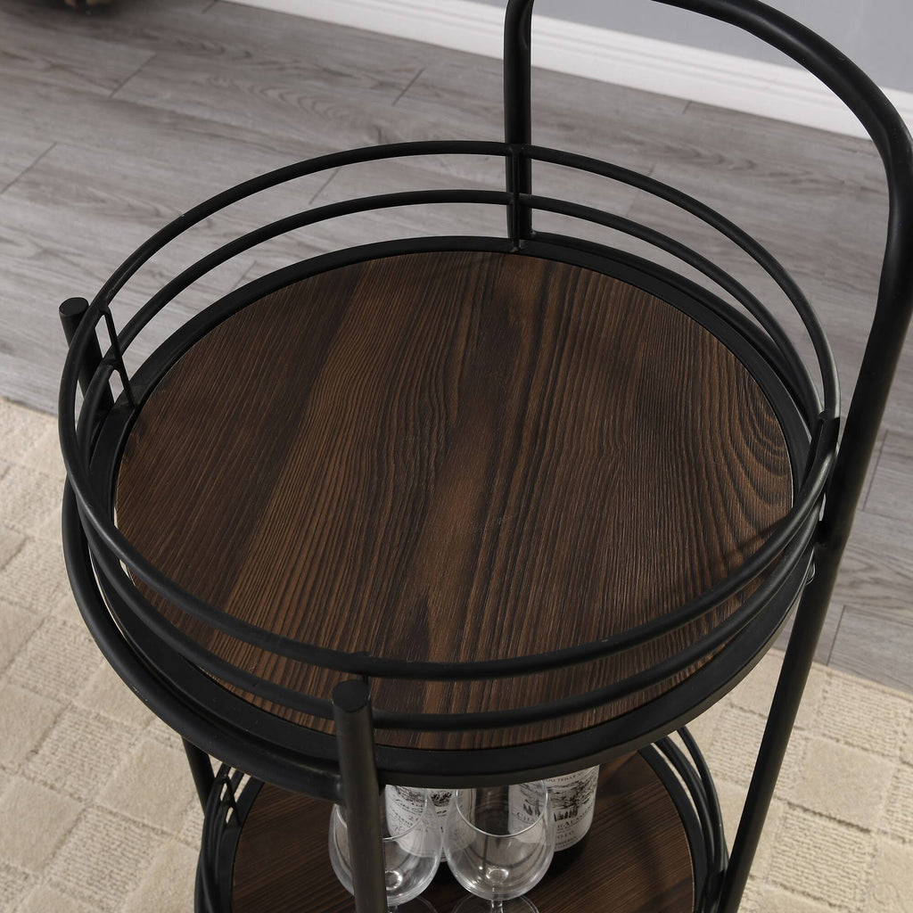 Industrial Black Round Bar Cart L5049
