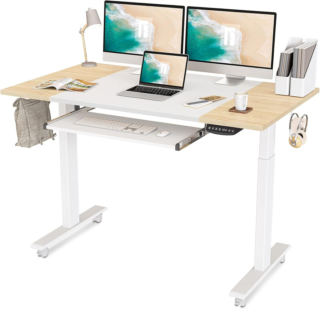 48 x 24 Inch Electric Standing Desk with Keyboard Tray J1027
