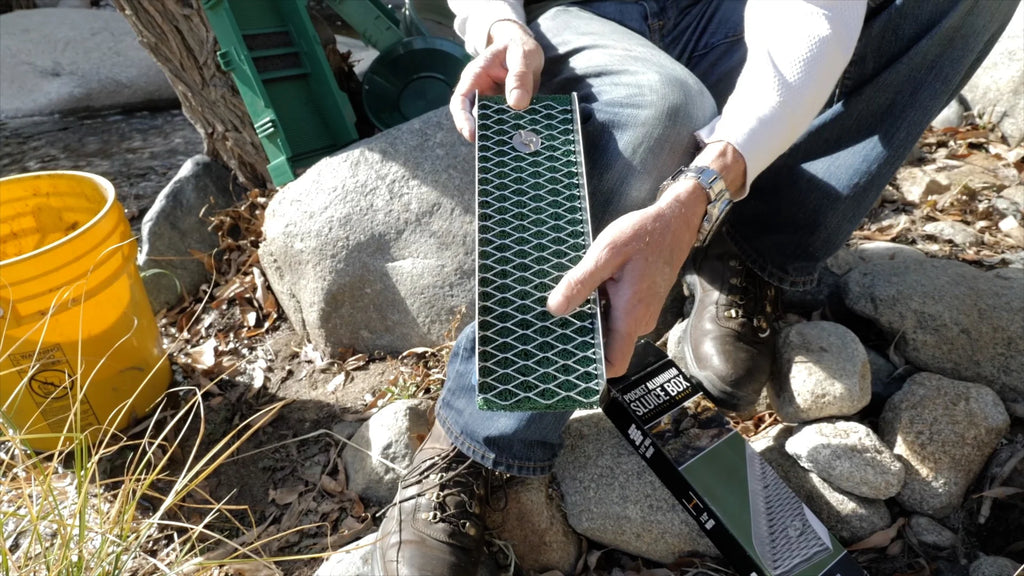 12 inch Portable Aluminum Alloy Gold Sluice Box with Miner's Moss and V Matting L40573