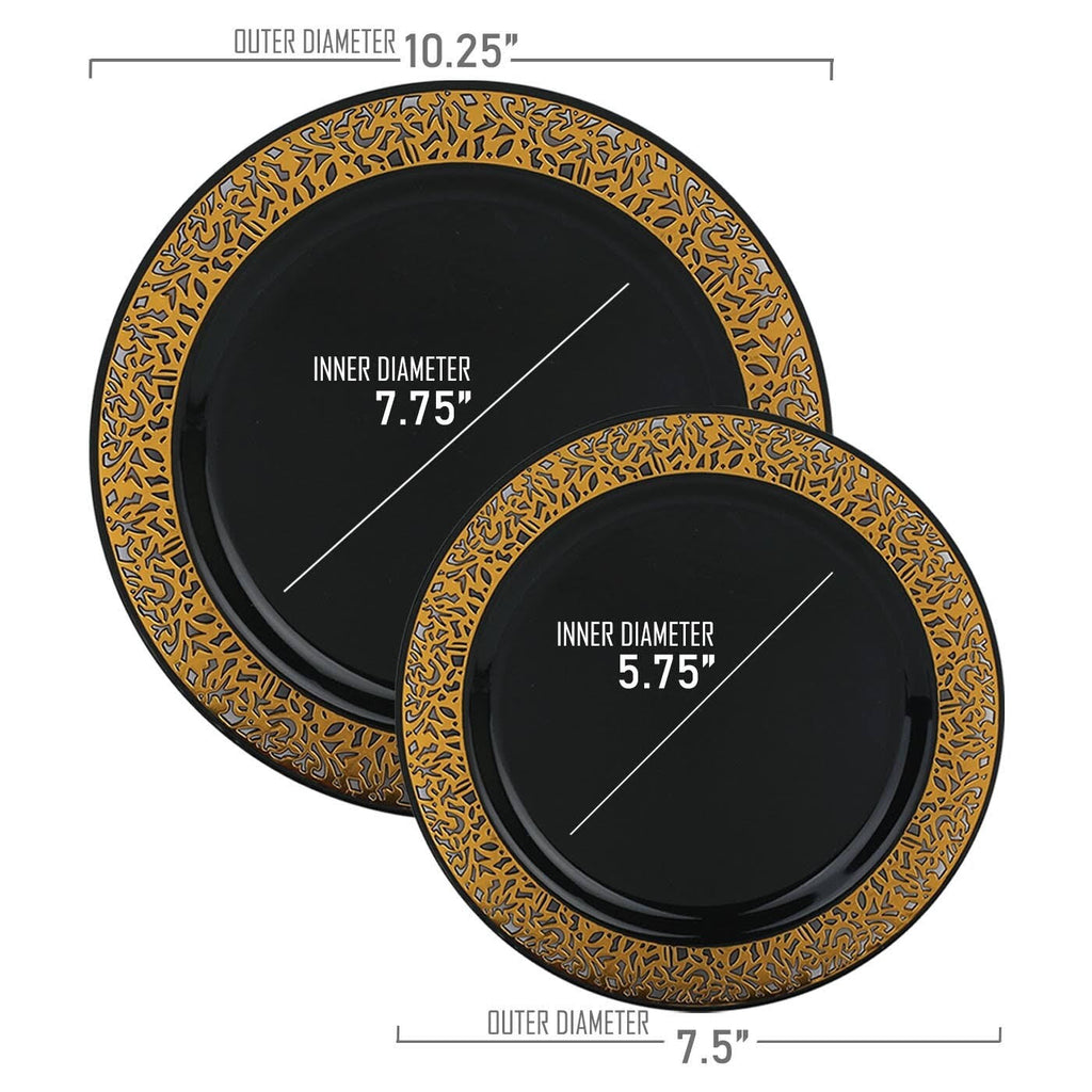 White with Gold Rim Disposable Plastic Salad Plates, 120 Pcs S80461