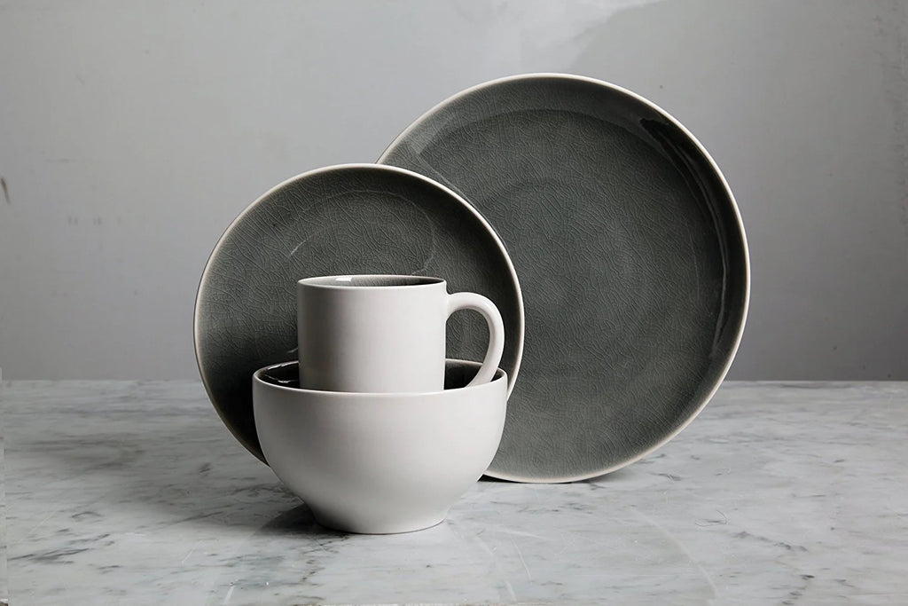 16 Piece Dinnerware Set Gray S787717