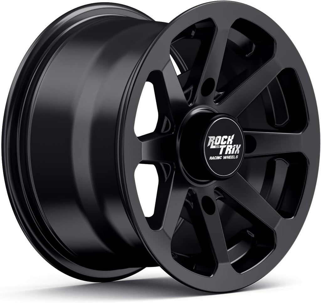 12in Matte Black ATV Wheel Rim 4x137 5+2 Offset Single Pack of 2 B52001