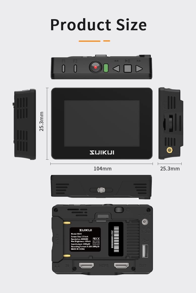 1080P 30FPS Camera Monitor with HDMI W2599