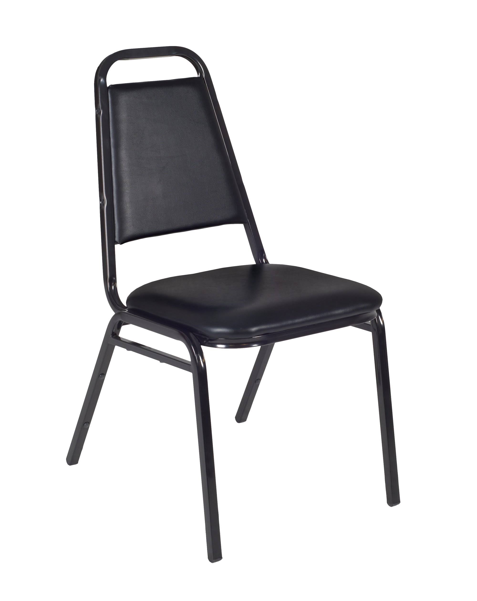 36x22 Round Breakroom Table Maple Chrome with 4 Stack Chairs Black S994329