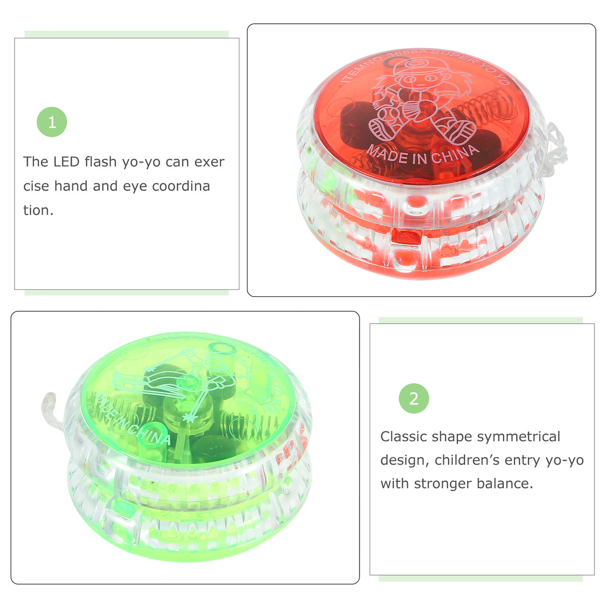 4 Pcs Glow Yo-yo House Playset Indoor Toys Yoyo Childrens LED Balls Flashing Pp Z396479
