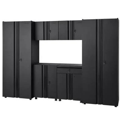 Matte Black Steel Garage Cabinet Set (6-pc) V179