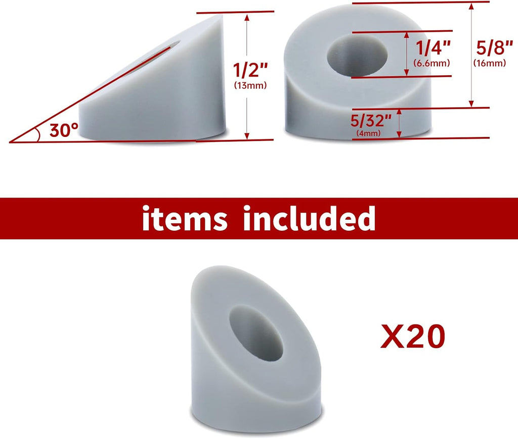 20Pack Stainless Steel Angle Beveled Washer 25 30 35 Degrees ID 1/4 M68297
