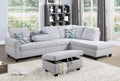 Linen Fabric Sectional Sofa with Storage Ottoman & Toss Pillows L302621