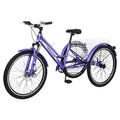 Adult Tricycle 7 Speed Three Wheel Bike with Shopping Basket K678