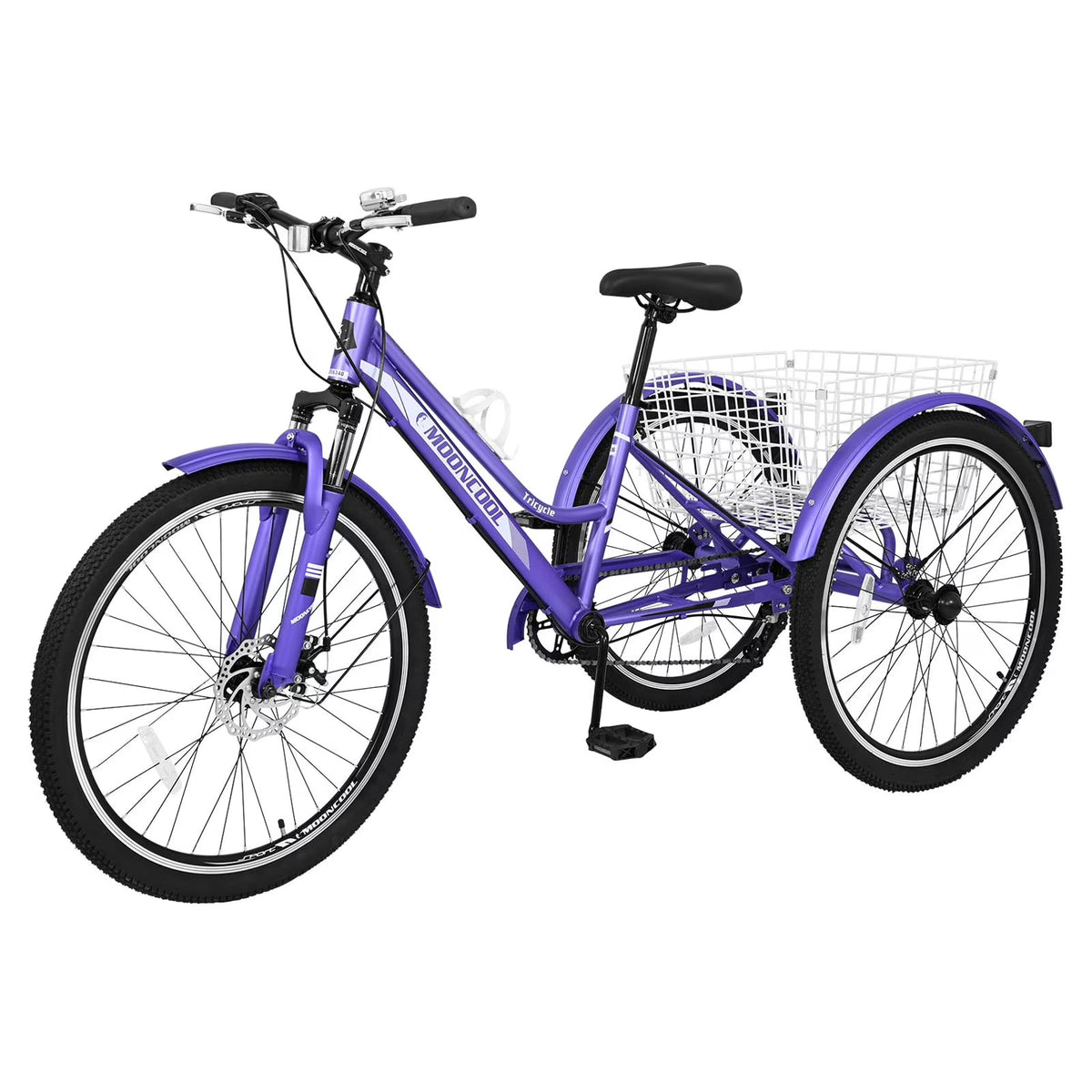 Adult Tricycle 7 Speed Three Wheel Bike with Shopping Basket K678