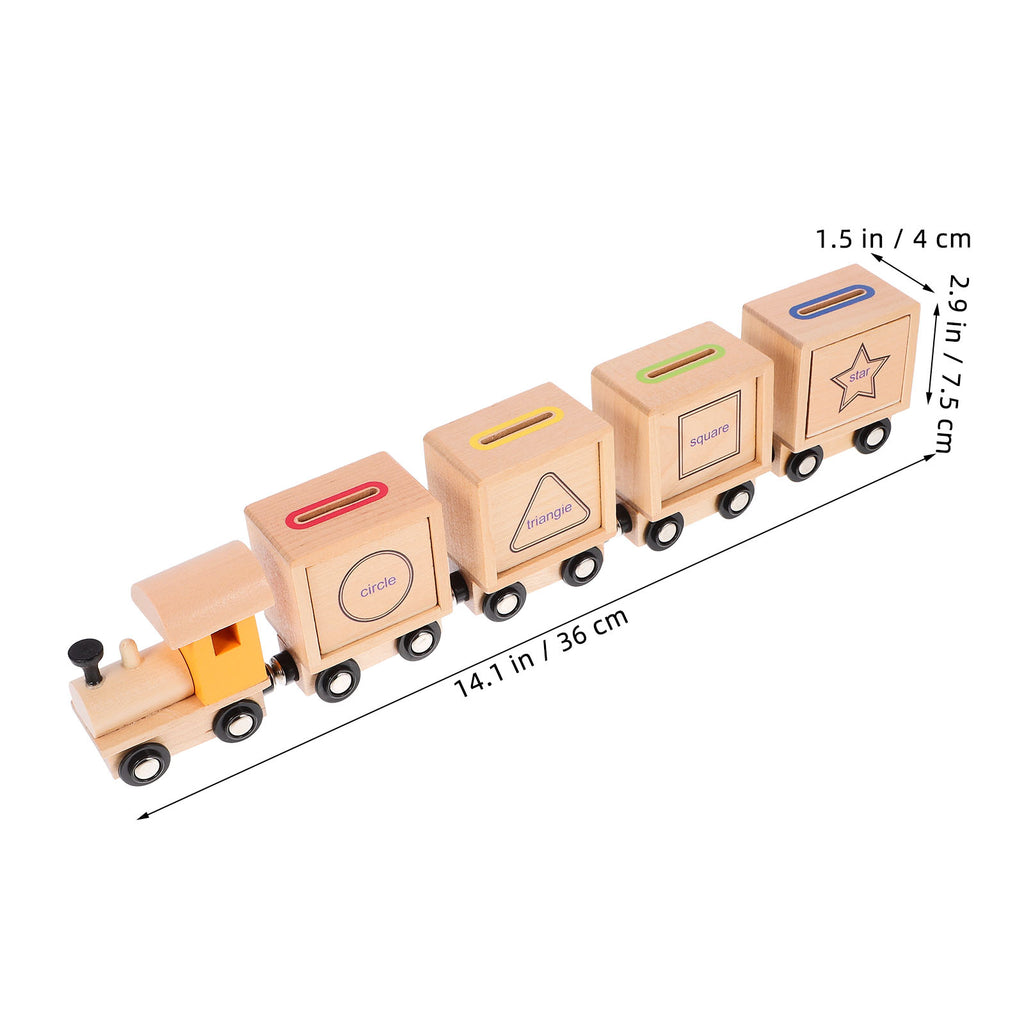 Wooden Pulling Train Building Blocks for Toddlers X15971