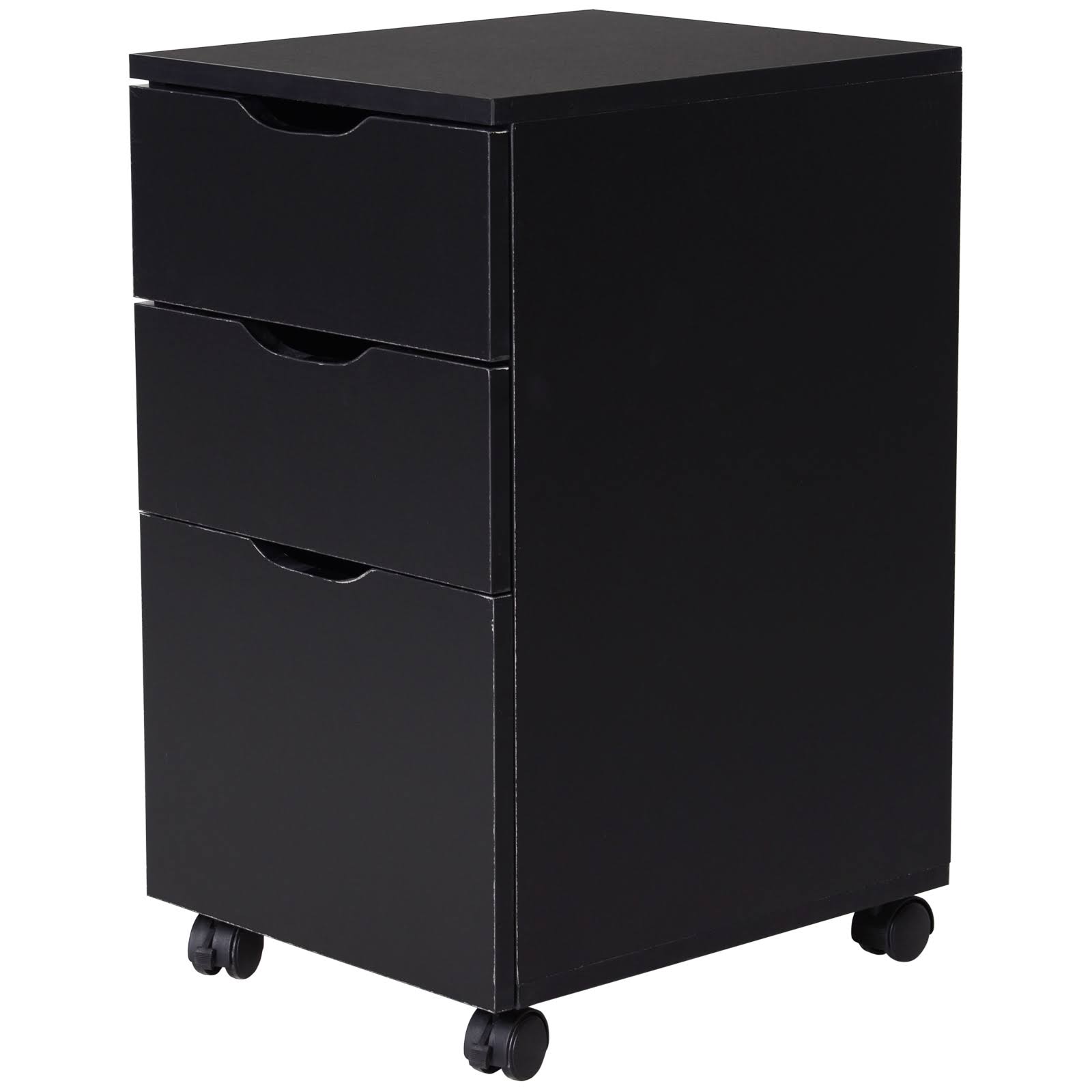 Black 3 Drawer Rolling File Cabinet V462677