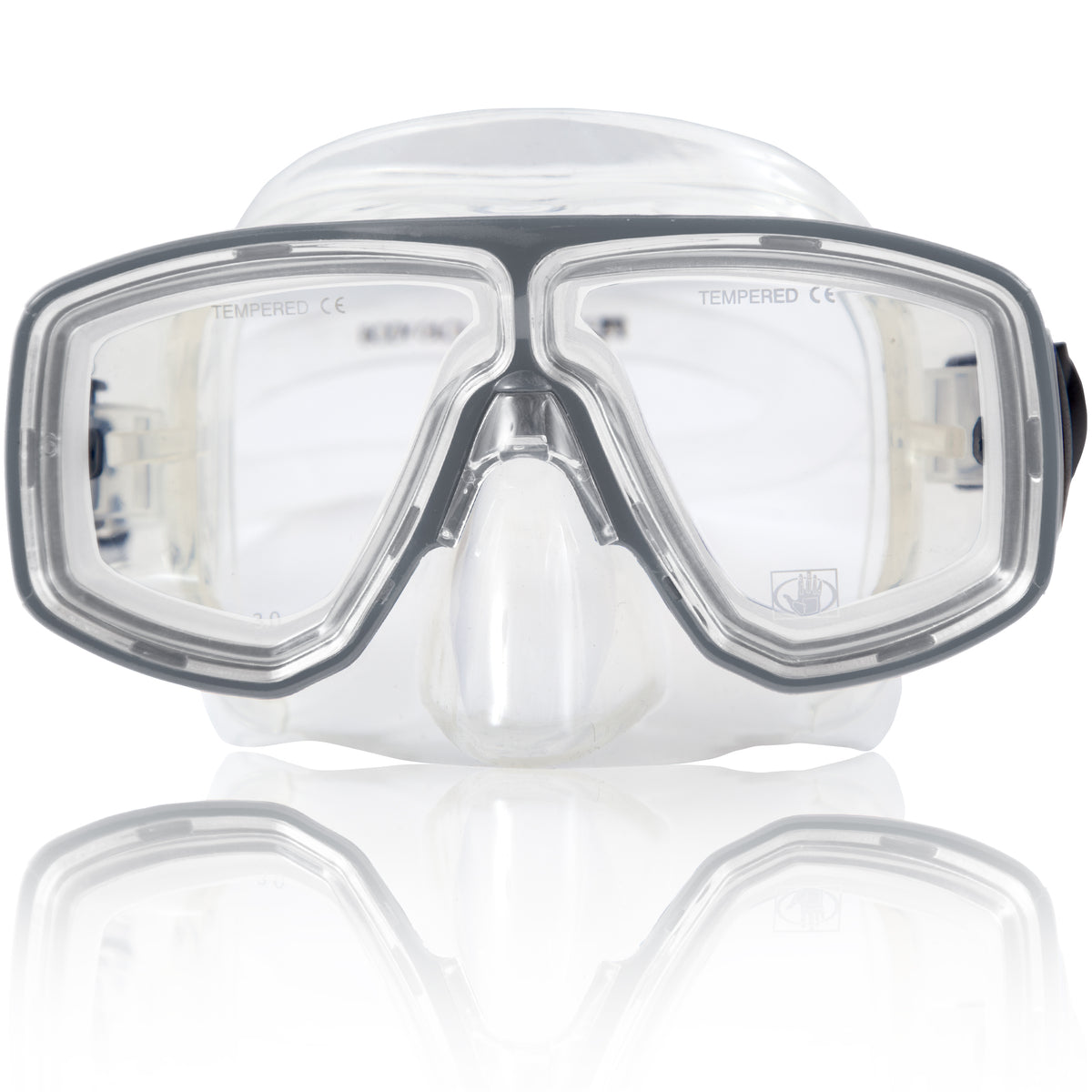 Silver Optical Corrective Lens Swim Mask R2568