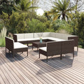 12 Piece Brown Poly Rattan Sectional Outdoor Furniture Set A924
