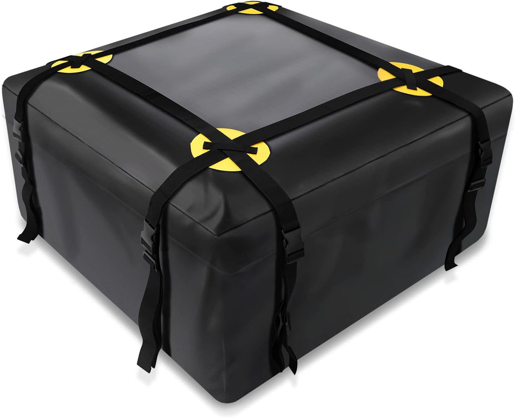 Car Roof Bag Waterproof Rooftop Cargo Carrier with Anti-Slip Mat and 6 Heavy-Duty Straps (15 Cubic Feet) Y53658