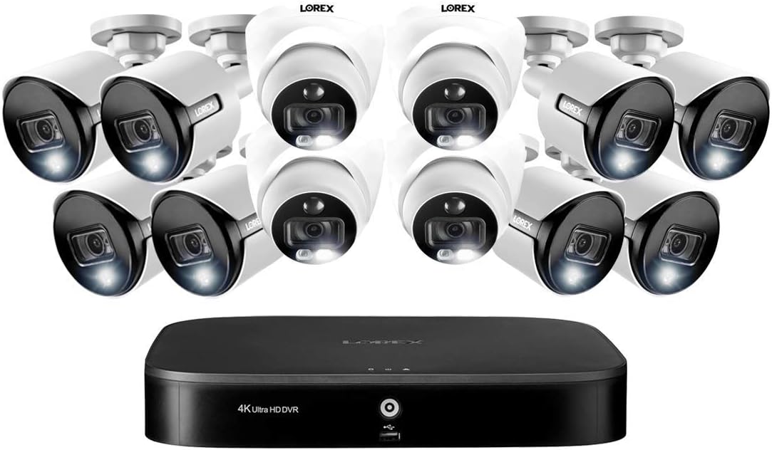 16-Channel 4K UHD DVR Surveillance System with 3TB and 8 Bullet Cameras and 4 Dome Cameras N47575