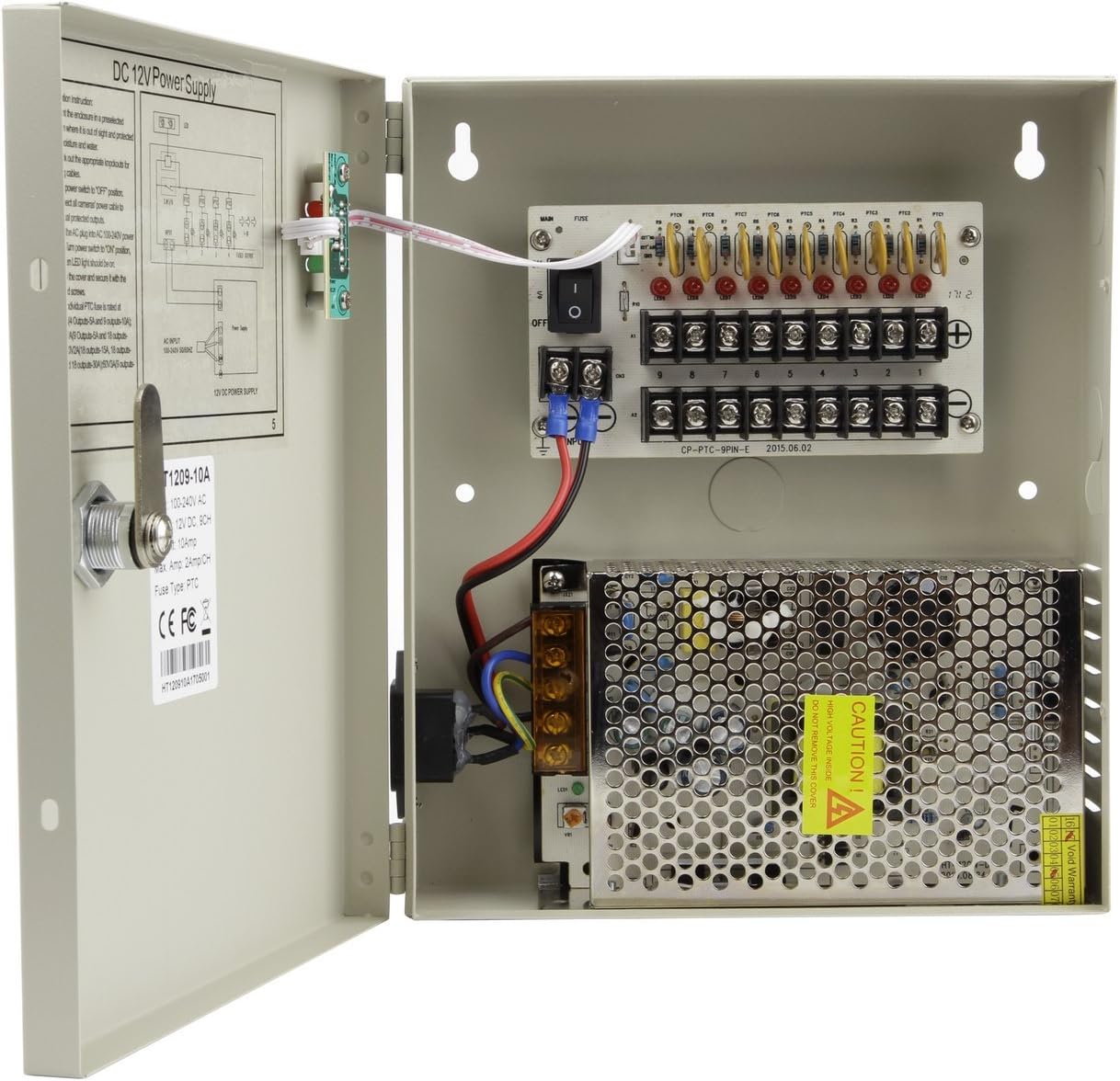 12V DC 10 Amp Distributed Power Supply Box for CCTV Cameras P5966
