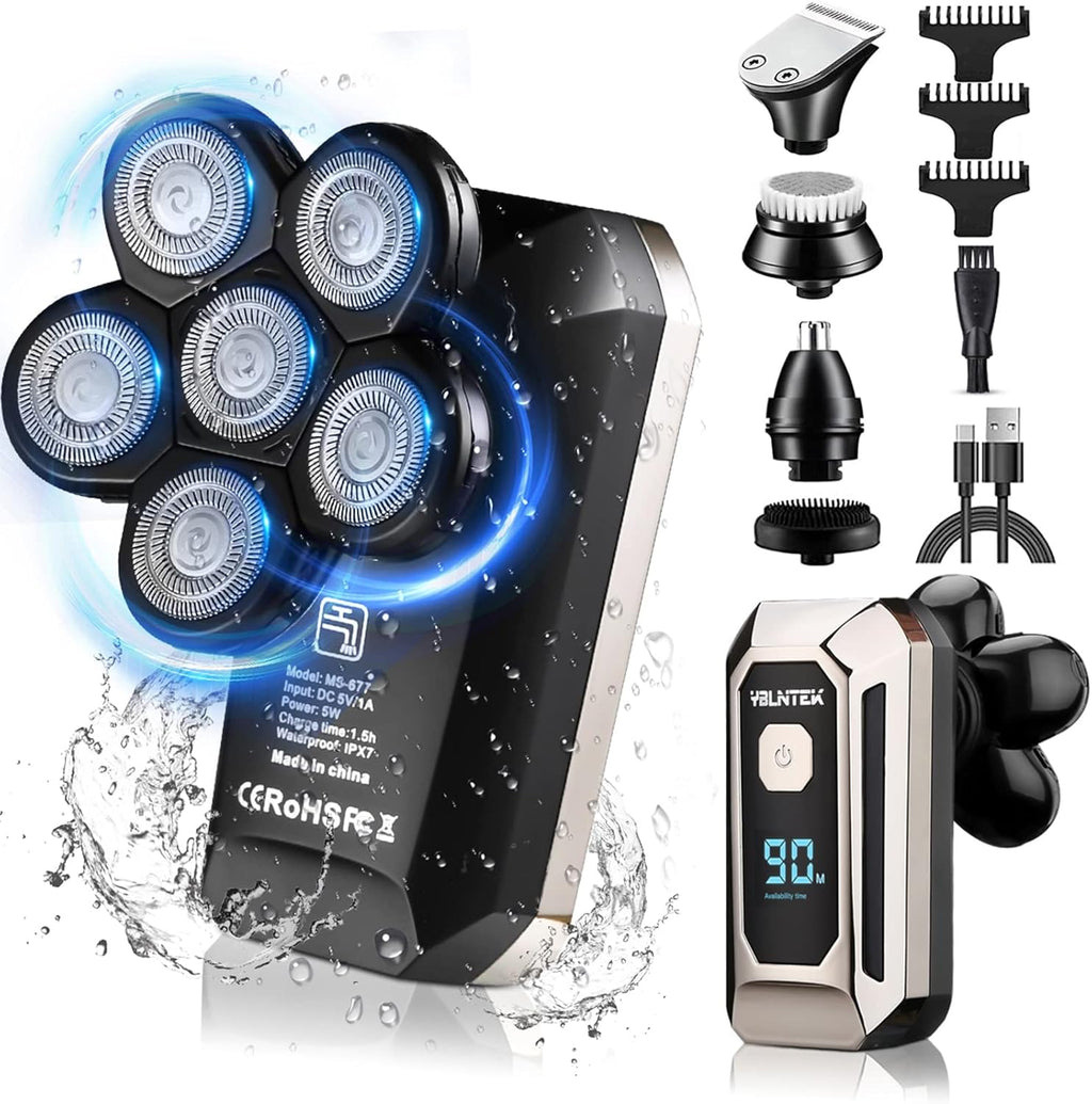 Cordless Electric Rotary Shaver Grooming Kit, Waterproof, LED Display, Fast Charge, Pack of 2 N5440