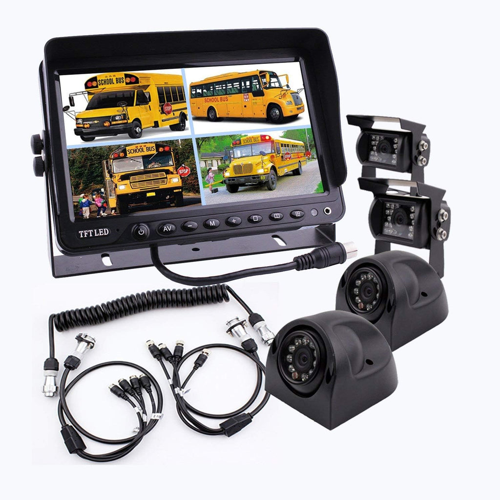 9 inch TFT LCD Monitor with Quad Split Screen, 4 x Cameras R39063