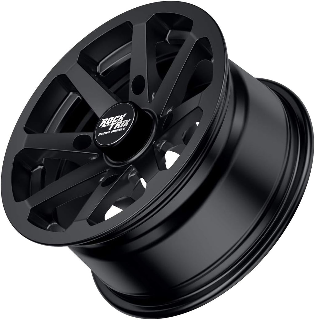 12in Matte Black ATV Wheel Rim 4x137 5+2 Offset Single Pack of 2 B52001