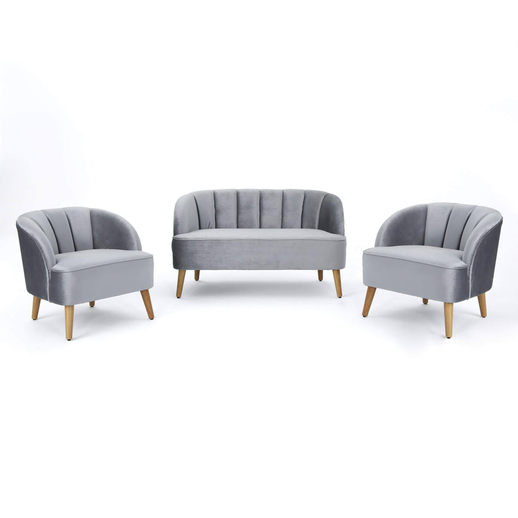 3 Piece Velvet Chat Set O16838