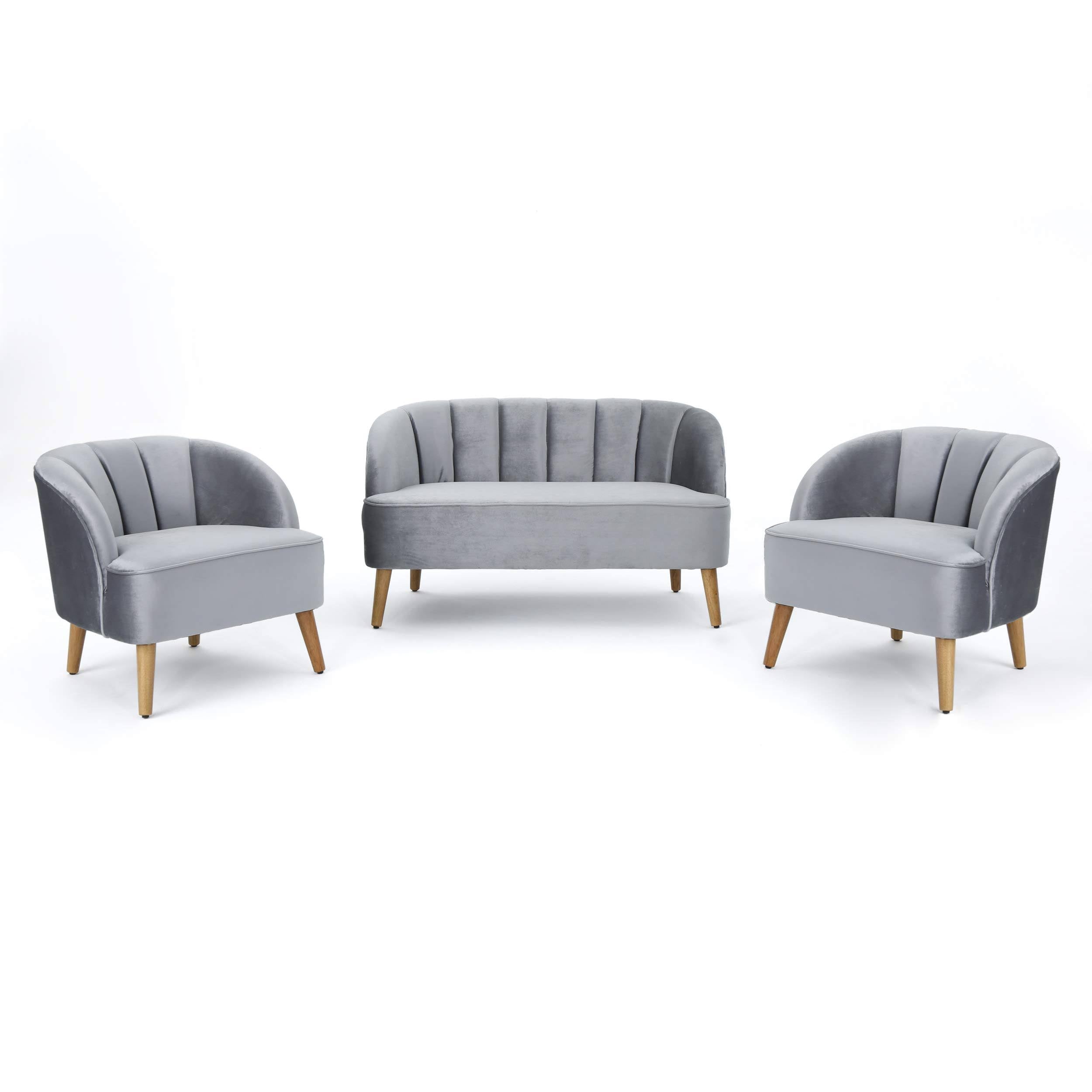 3 Piece Velvet Chat Set O16838