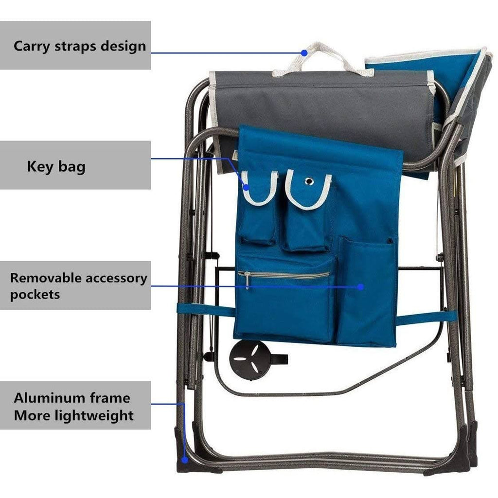 Portable Folding Directors Chair with Side Table (2 Pack) V991684