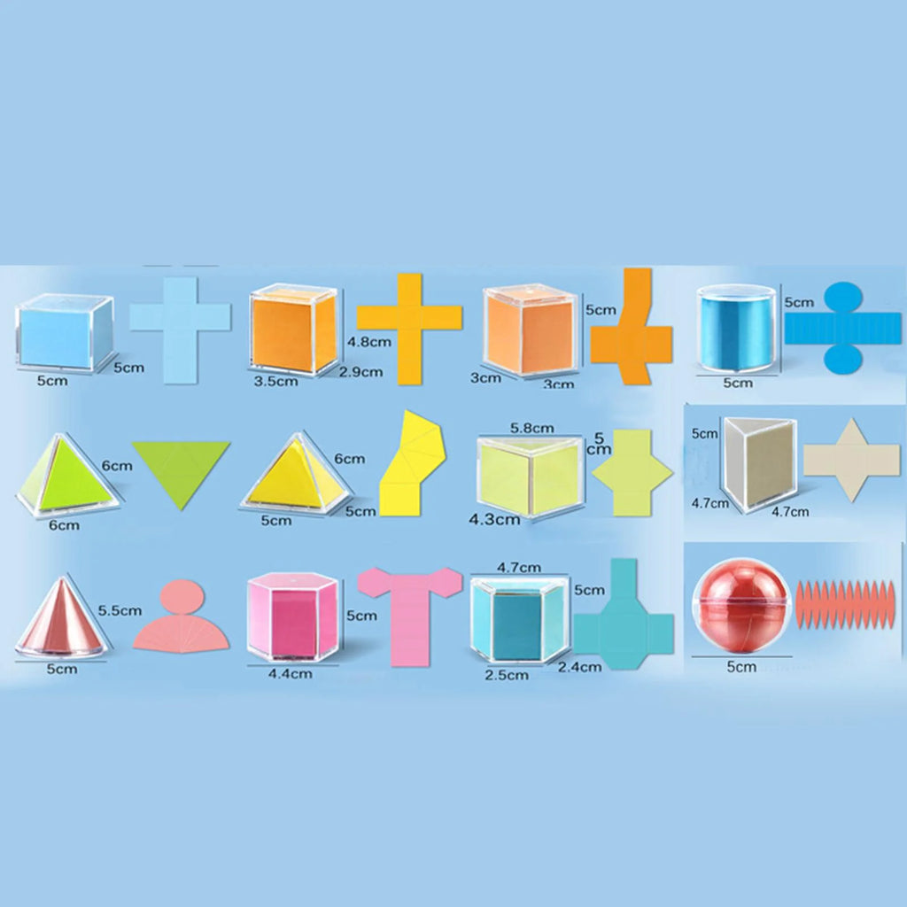 12 Pieces 3D Geometric Shapes Blocks Pattern Blocks Educational Toy M690