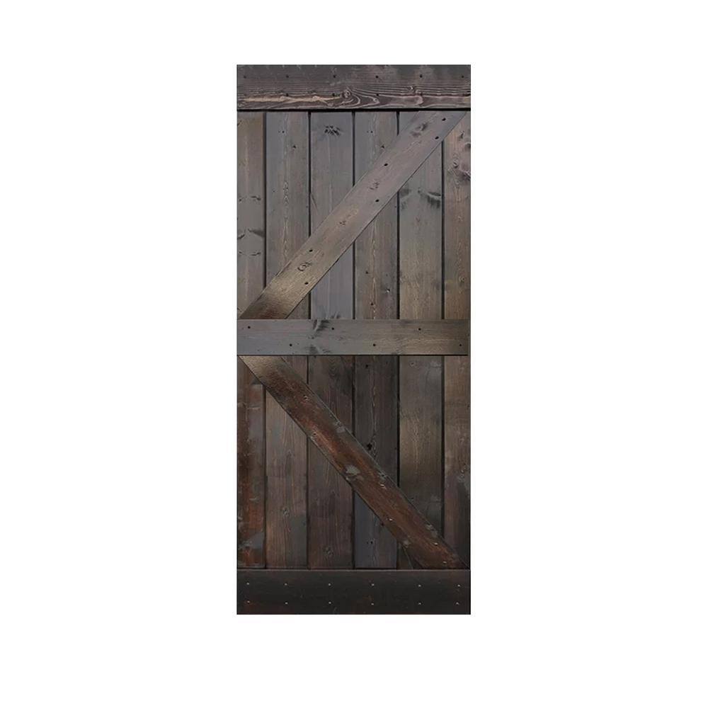 Dark Coffee Knotty Pine Solid Wood Interior Barn Door Slab G380010