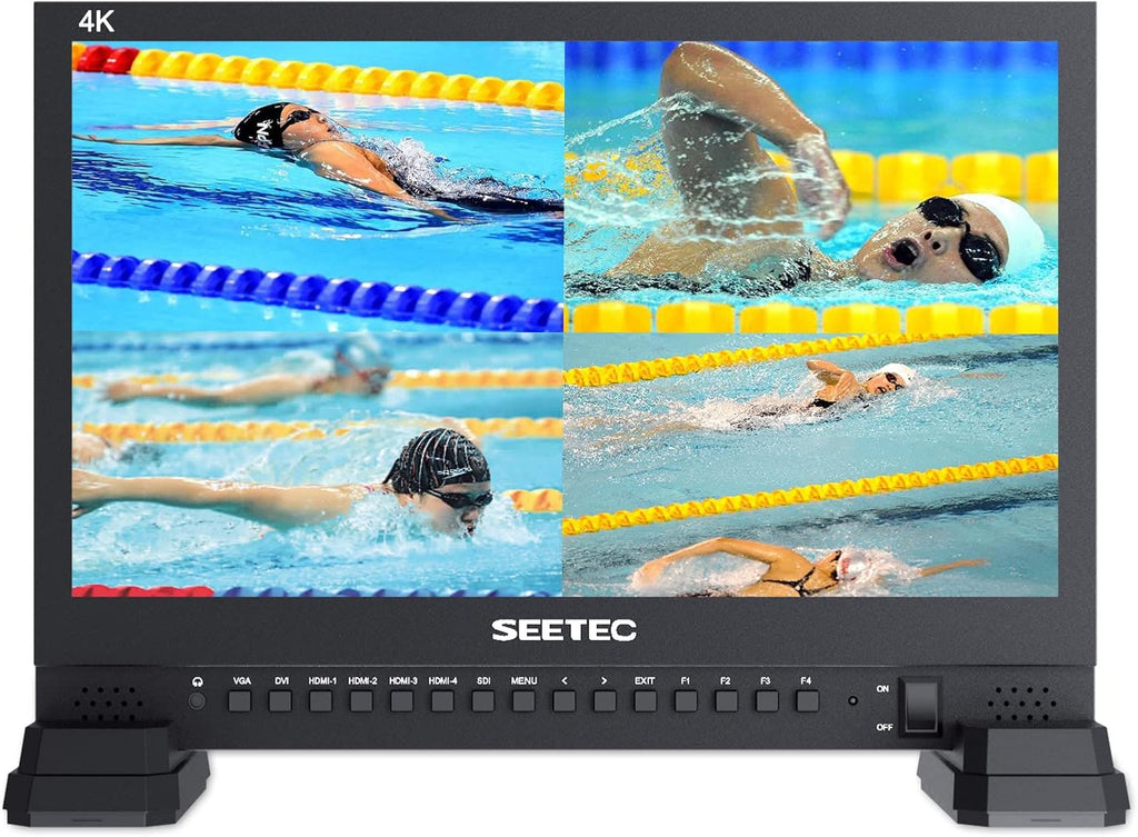 15.6 Inch Broadcast LCD Monitor with IPS UHD 3840x2160 SDI Input and Output 4xHDMI Inputs Quad Split Display T55099