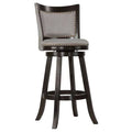 Solid Wood Swivel Barstool, 29 inch Gray Fabric P660