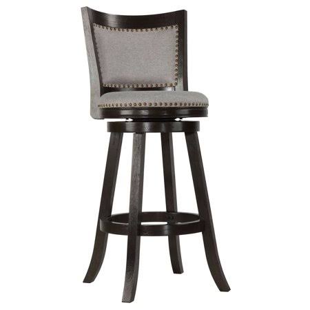 Solid Wood Swivel Barstool, 29 inch Gray Fabric P660