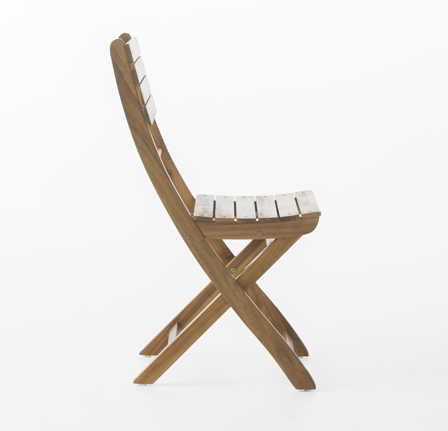 Natural Stained Acacia Wood Foldable Dining Chairs, 2-Pcs Set J63073