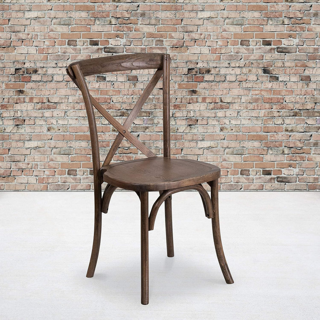 Stackable Early American Wood Cross Back Chair Z654082