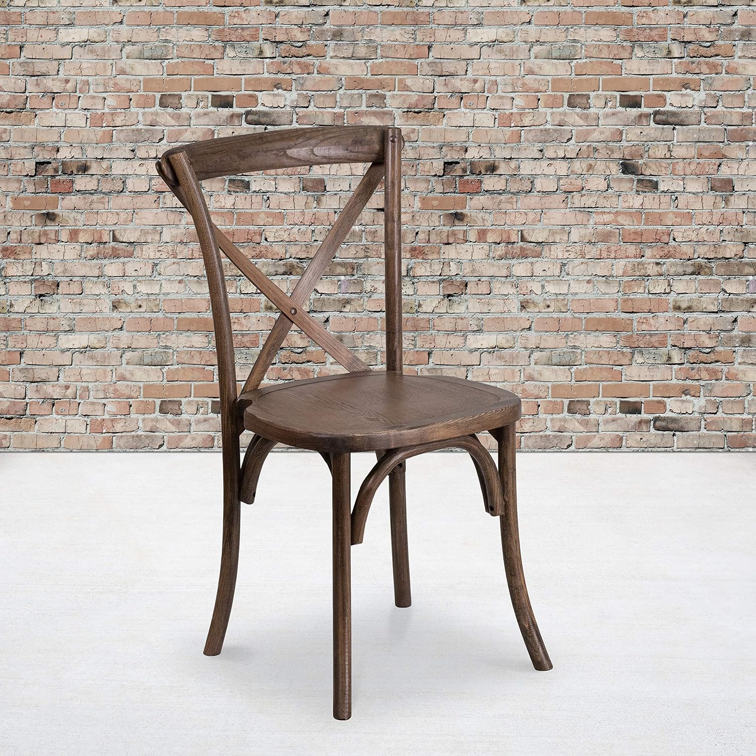 Stackable Early American Wood Cross Back Chair Z654082