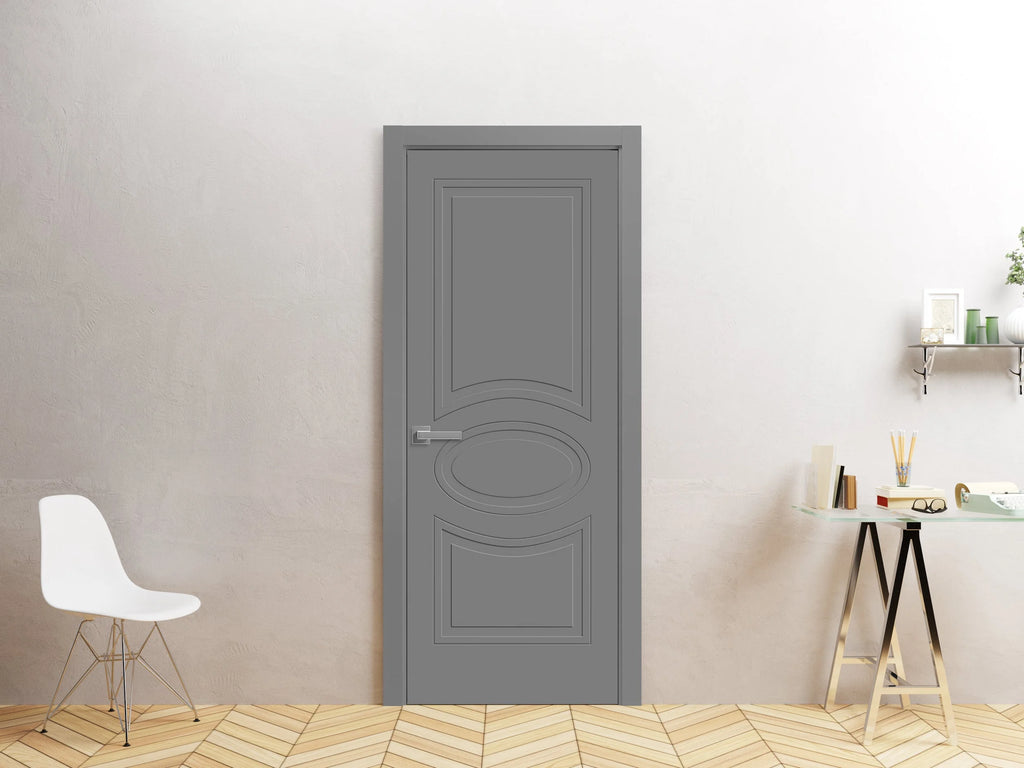 French Door 18" x 80" Painted Grey Single Panel U911517